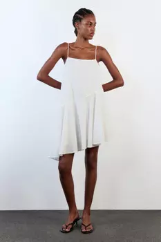 Сарафан-трапеция мини с асимметричной юбкой