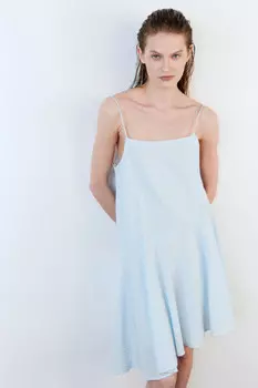 Сарафан-трапеция мини с асимметричной юбкой