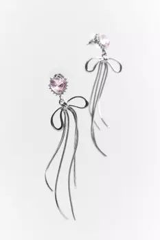 Серьги-бантики с кристаллами