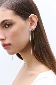 Серьги длинные с бантиками