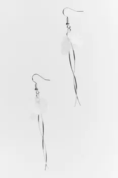 Серьги длинные с цветком