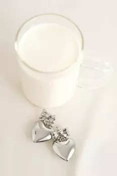 Серьги-гвоздики с бантами и сердцами