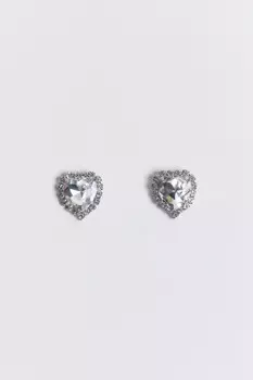 Серьги-гвоздики с кристаллом и стразами