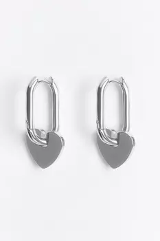 Серьги-конго овальные с сердечками