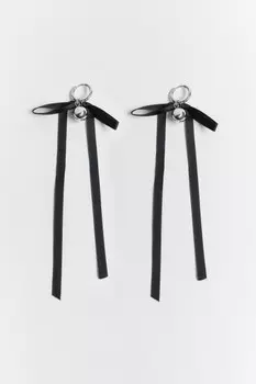 Серьги-конго с атласными бантами