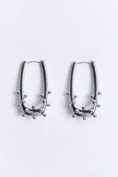 Серьги-конго с металлическим декором