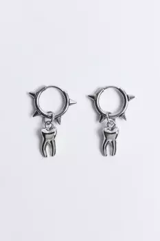 Серьги-конго с подвеской и шипами