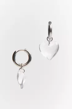 Серьги-конго с сердечками