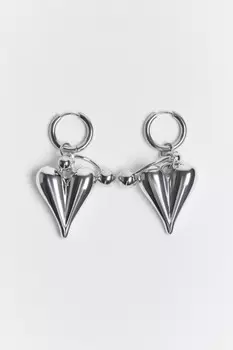 Серьги-конго с сердечками и пирсингом