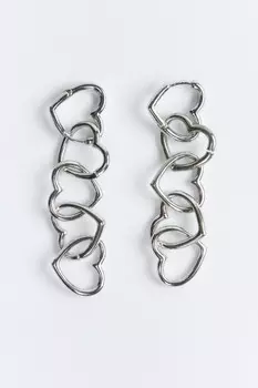 Серьги-конго в виде сердечек