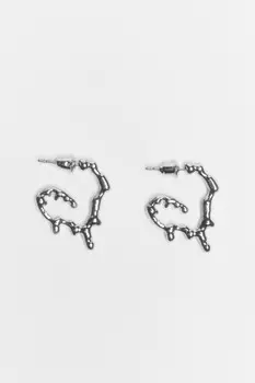 Серьги-полукольца в виде растаявших сердец