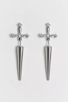 Серьги с декором в виде шипов