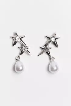 Серьги с подвесками и стразами