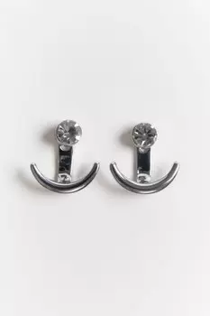 Серьги серебристые со стразами