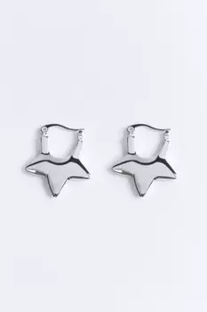 Серьги серебристые в виде звездочек