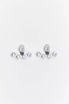 Серьги со стразами-сердечками