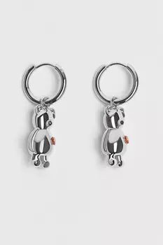 Серьги-конго с подвесками в виде медвежат