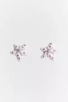 Серьги в виде морской звезды со стразами