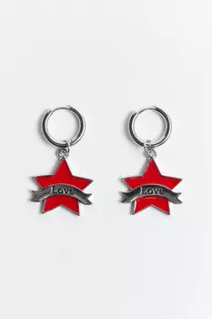 Серьги-конго с эмалированными подвесками