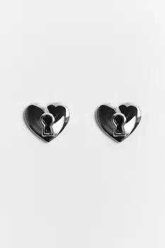 Серьги-сердечки с замочной скважиной