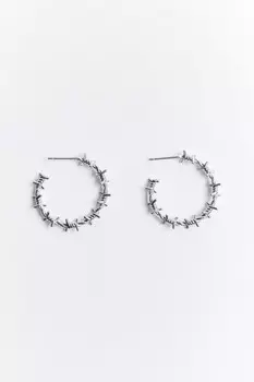 Серьги-полукольца в виде колючей проволоки