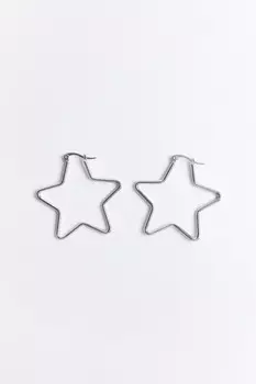 Серьги серебристые в виде звезд