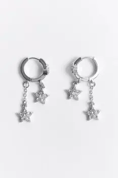 Серьги-конго со звездочками и стразами