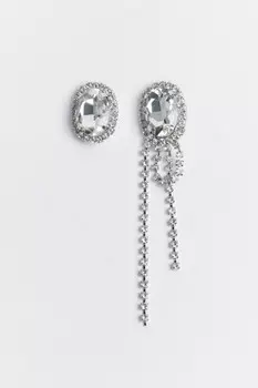 Серьги-кристаллы с декором из страз