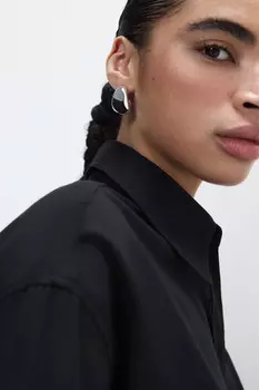 Серьги-гвоздики объемные серебристые