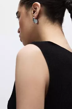 Серьги серебристые абстрактные