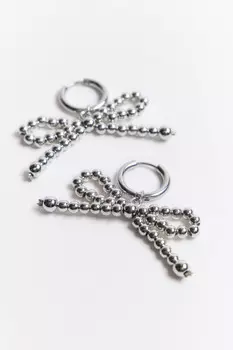 Серьги-конго с бантами из бусин