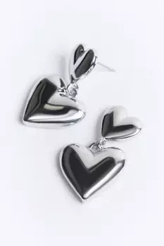 Серьги-гвоздики с сердечками