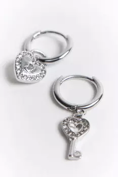 Серьги-конго с подвесками и стразами