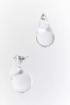 Серьги в виде прозрачных капель