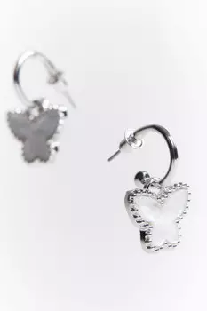 Серьги с подвесками-бабочками