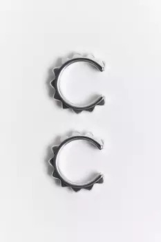 Серьги-каффы серебристые