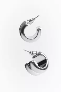 Серьги-полукольца объемные