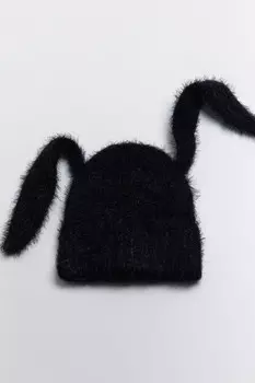 Шапка-бини пушистая с ушками