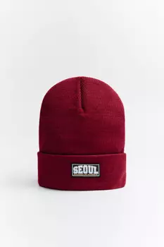 Шапка-бини с патчем и надписью