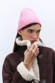 Шапка-бини трикотажная в рубчик