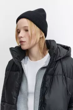Шапка-бини WinterHat в рубчик с широким отворотом