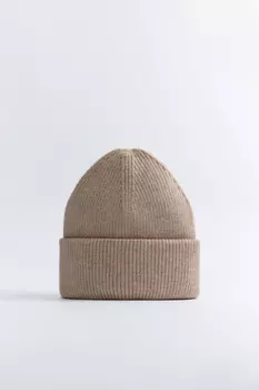 Шапка-бини вязаная базовая в рубчик