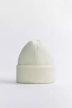 Шапка-бини вязаная базовая в рубчик