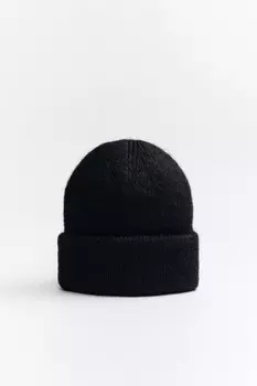 Шапка-бини вязаная с шерстью