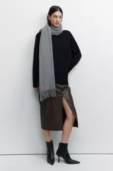Шарф BasicScarf тонкий базовый с бахромой