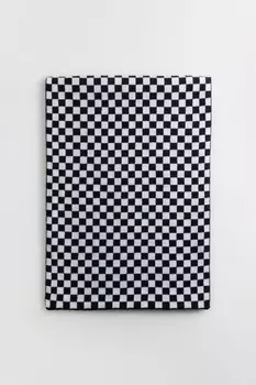 Шарф длинный вязаный с принтом в клетку