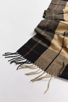 Шарф клетчатый с бахромой