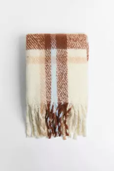 Шарф-палантин толстый с бахромой