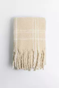 Шарф-палантин толстый с бахромой