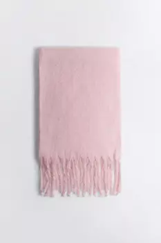 Шарф толстый вязаный с бахромой